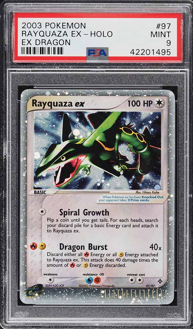 2003 Pokemon EX Dragon Holo Rayquaza Ex #97 PSA 9 MINT
