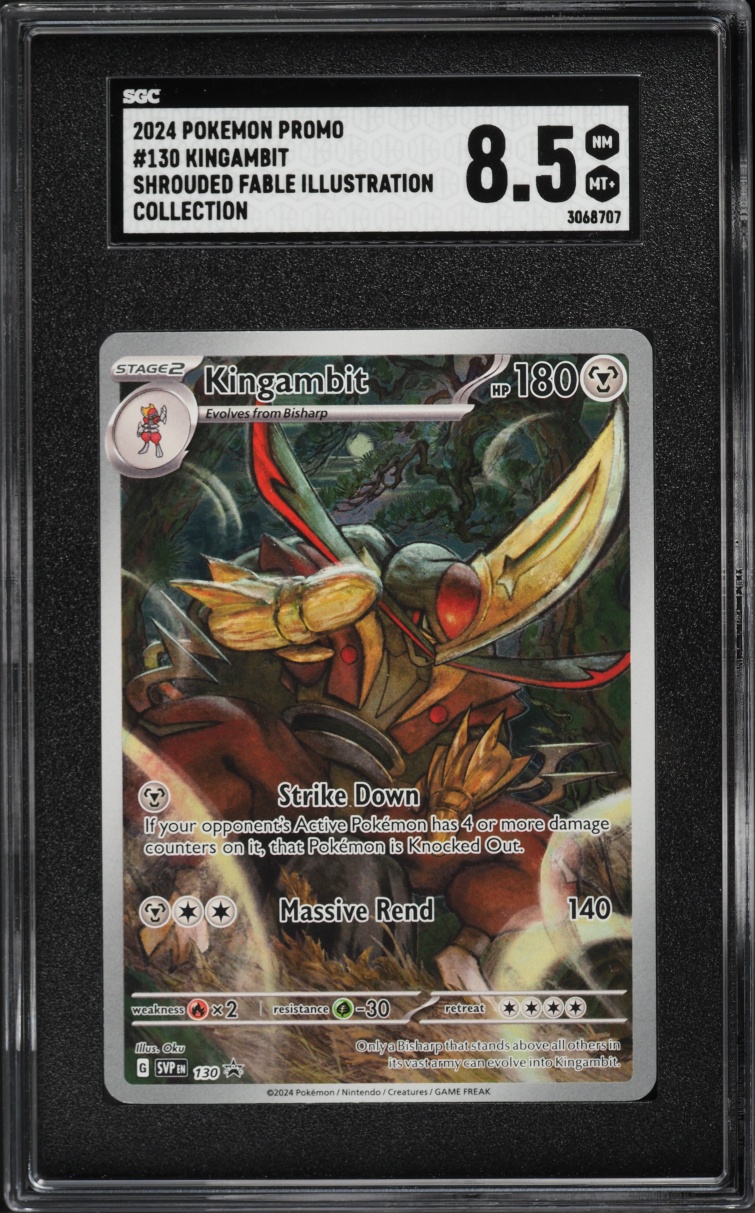 2024 Pokemo SV Promo Shrouded Fable Illustration Collection Full Art Kingambit #130 SGC 8.5
