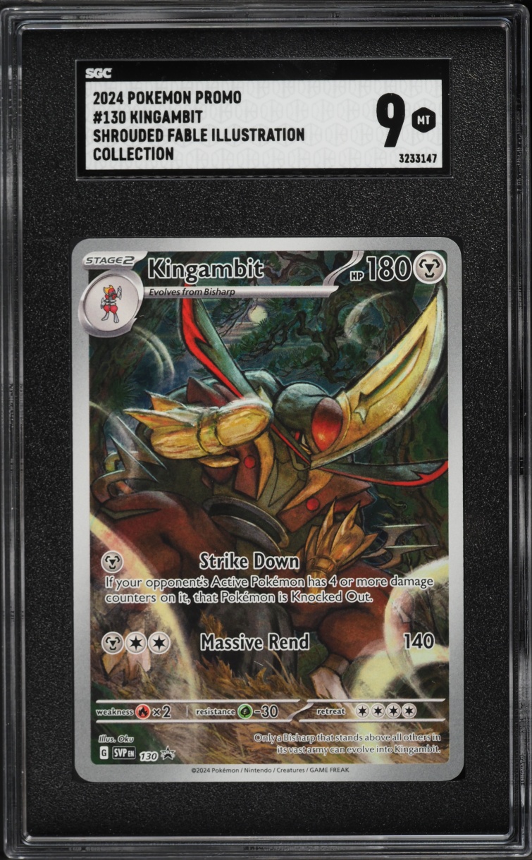 2024 Pokemon SV Promo Shrouded Fable Illustration Collection Full Art Kingambit #130 SGC 9 MINT