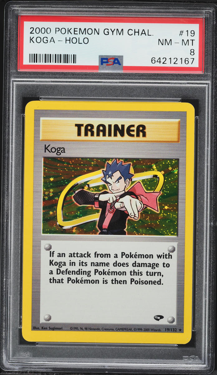 2000 Pokemon Gym Challenge Holo Koga #19 PSA 8 NM-MT