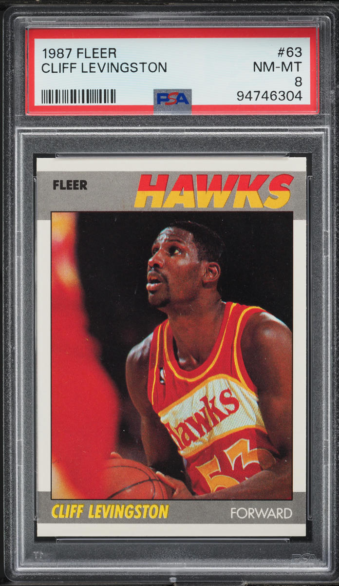 1987 Fleer Basketball Cliff Levingston #63 PSA 8 NM-MT