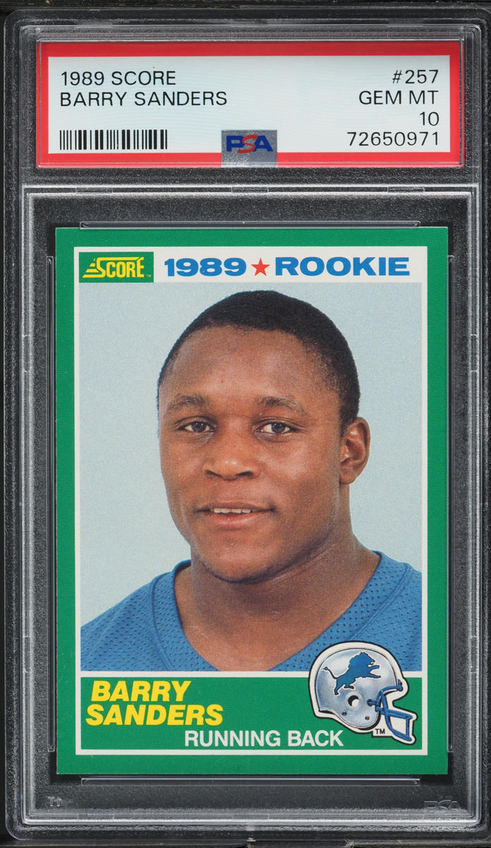 1989 Score Football Barry Sanders ROOKIE #257 PSA 10 GEM MINT