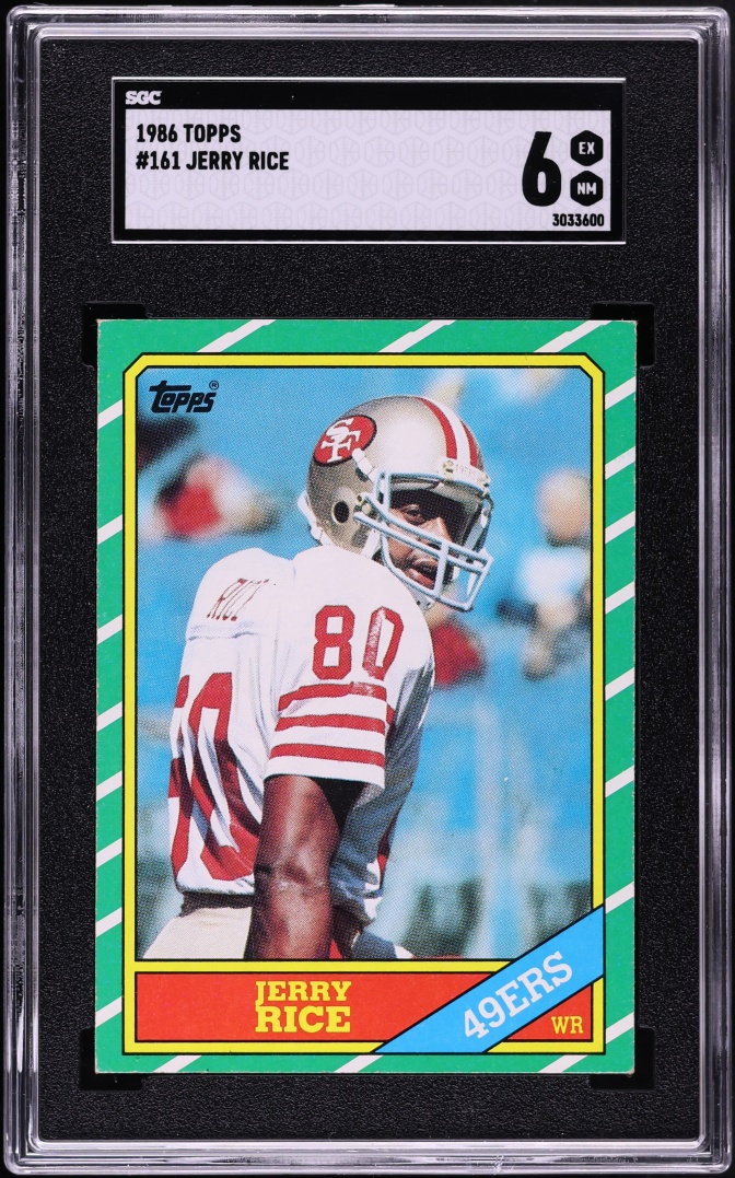 1986 Topps Football Jerry Rice ROOKIE #161 SGC 6 EXMT