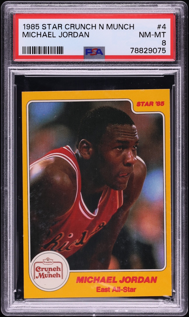 1985 Star Crunch N Munch Michael Jordan ROOKIE #4 PSA 8 NM-MT