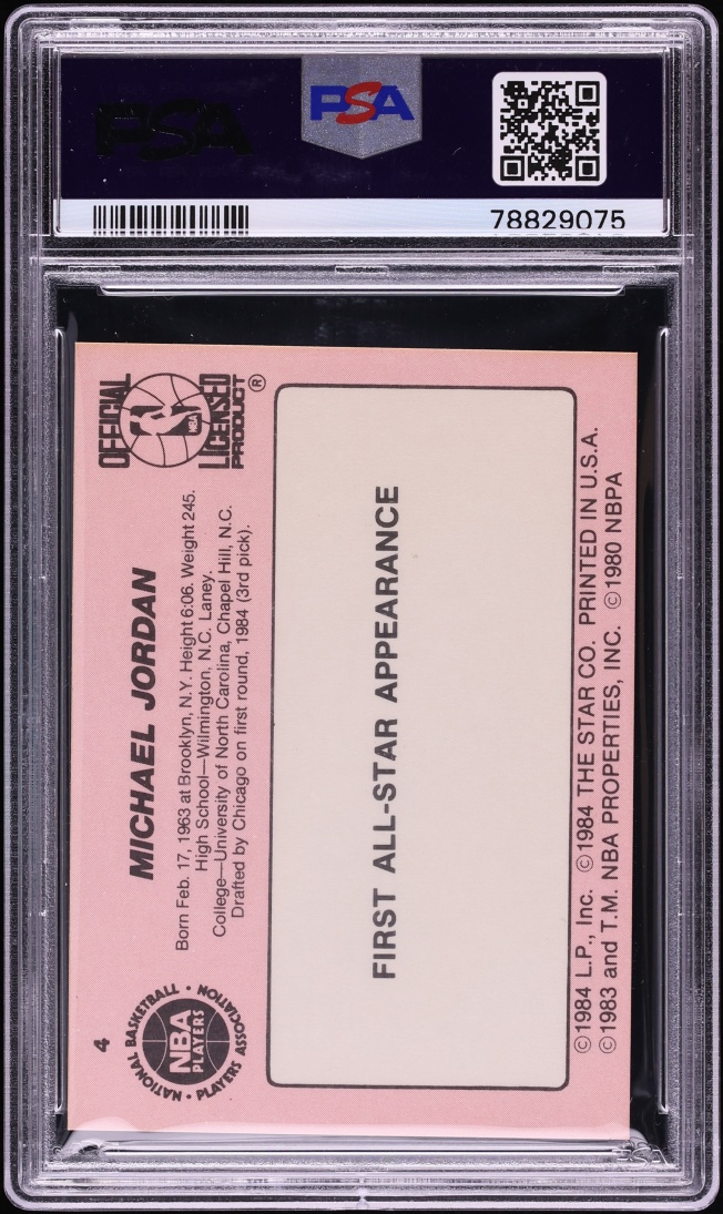 1985 Star Crunch N Munch Michael Jordan ROOKIE #4 PSA 8 NM-MT