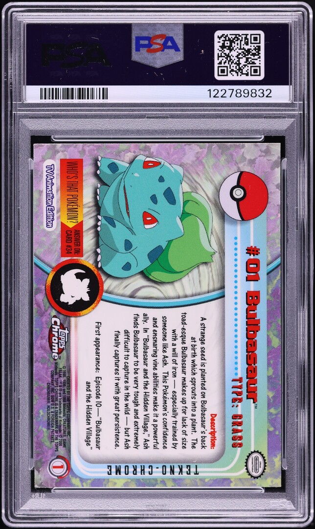 2000 Topps Chrome Pokemon Series 1 Tekno Bulbasaur #1 PSA 9 MINT