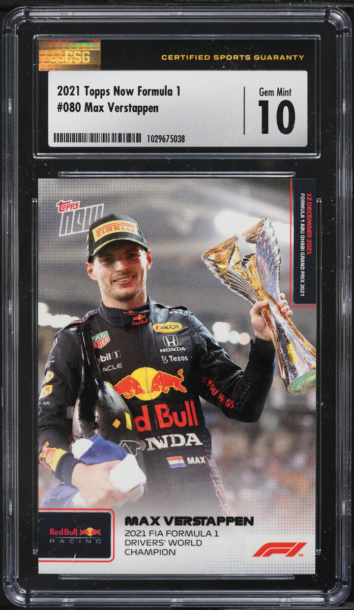 2021 Topps Now Formula 1 F1 Max Verstappen #080 CSG 10 GEM MINT
