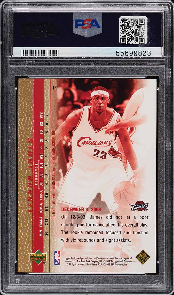 2003 Upper Deck Phenomenal Beginning Gold LeBron James ROOKIE #19 PSA 10 GEM