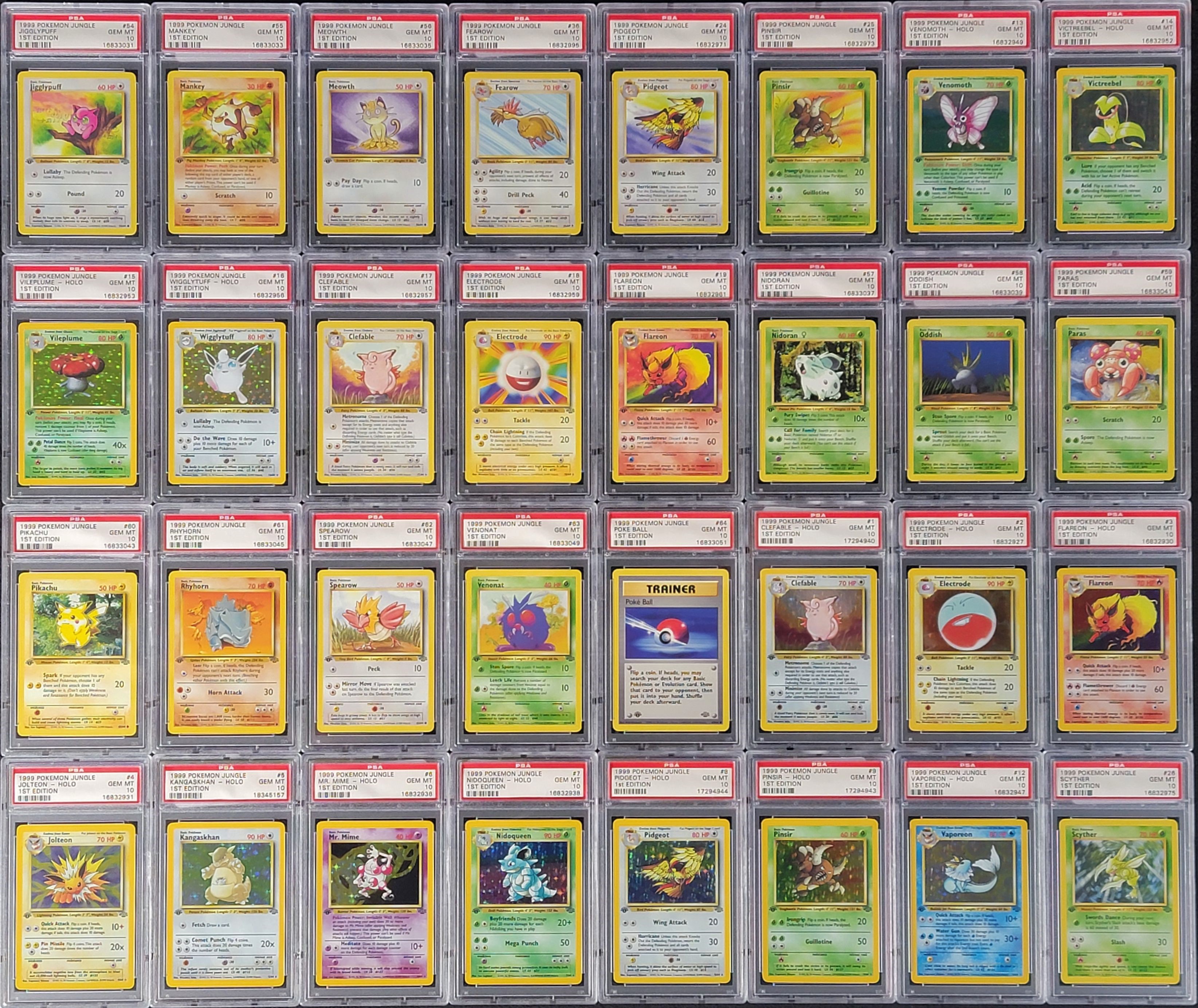 1st edition pokemon cards full set Team Rocket Complete (83/82) 2000 and many more! 1999 Pokemon Jungle 1st Edition