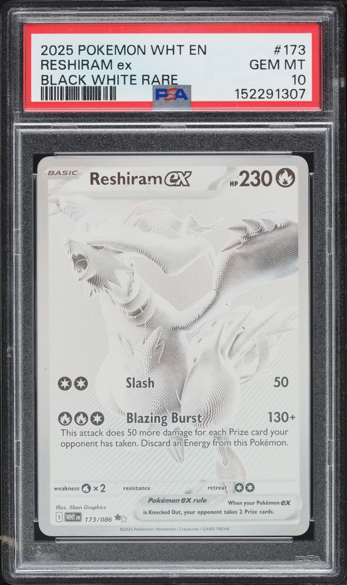 2025 Pokemon Scarlet & Violet White Flare BWR Reshiram ex #173 PSA 10 GEM MINT