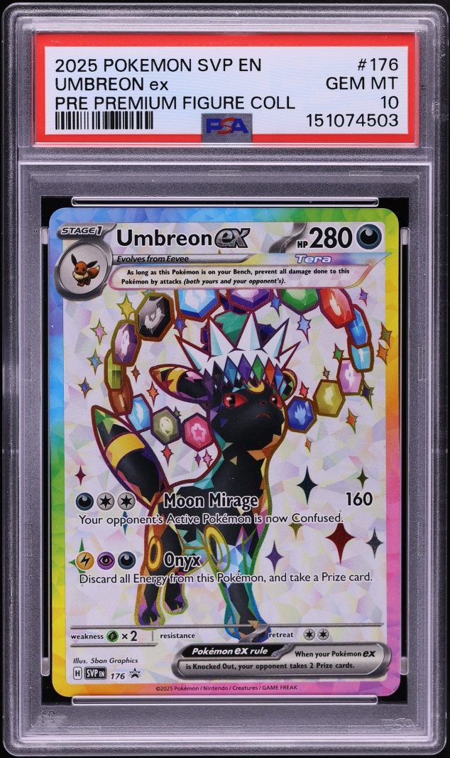 2025 Pokemon Scarlet & Violet Promo Prismatic Evolutions Figure Full Art Umbreon ex #176 PSA 10