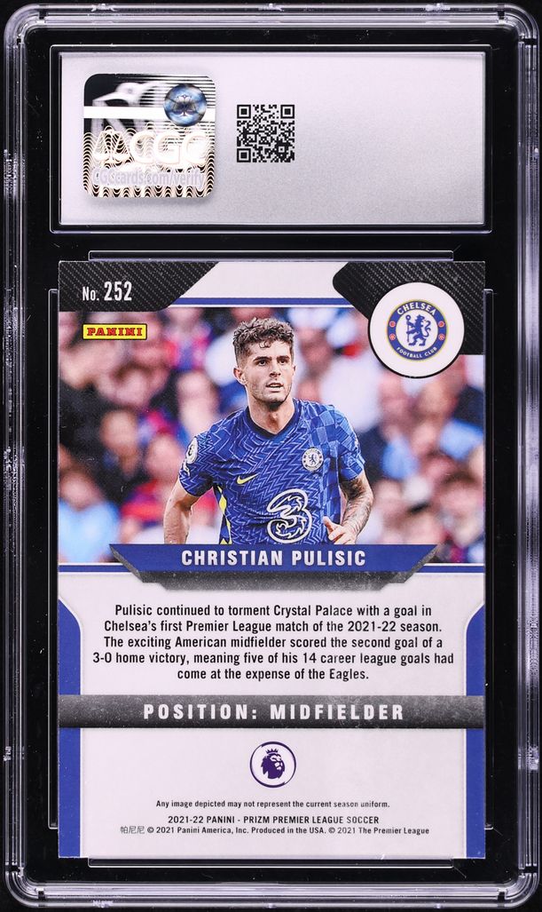 2021 Panini Prizm Premier League Christian Pulisic #252 CGC 9 MINT