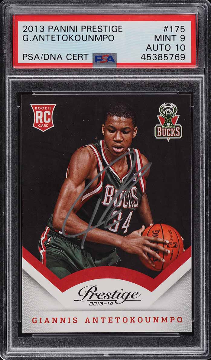 2013 Panini Prestige Giannis Antetokounmpo ROOKIE #175 PSA 9