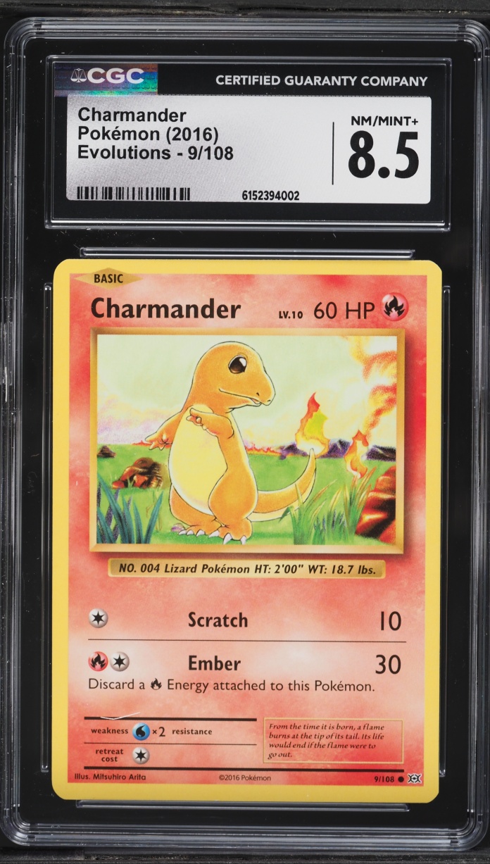 2016 Pokemon XY Evolutions Charmander #9 CGC 8.5 NM-MT+