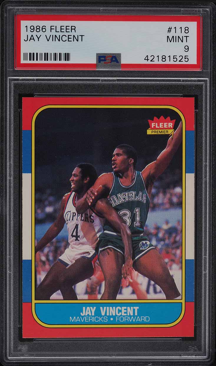 1986 Fleer Basketball Jay Vincent #118 PSA 9 MINT