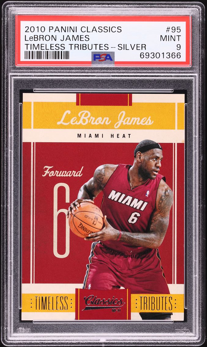 2010 Panini Classics Timeless Tributes Silver LeBron James /250 #95 PSA 9 MINT
