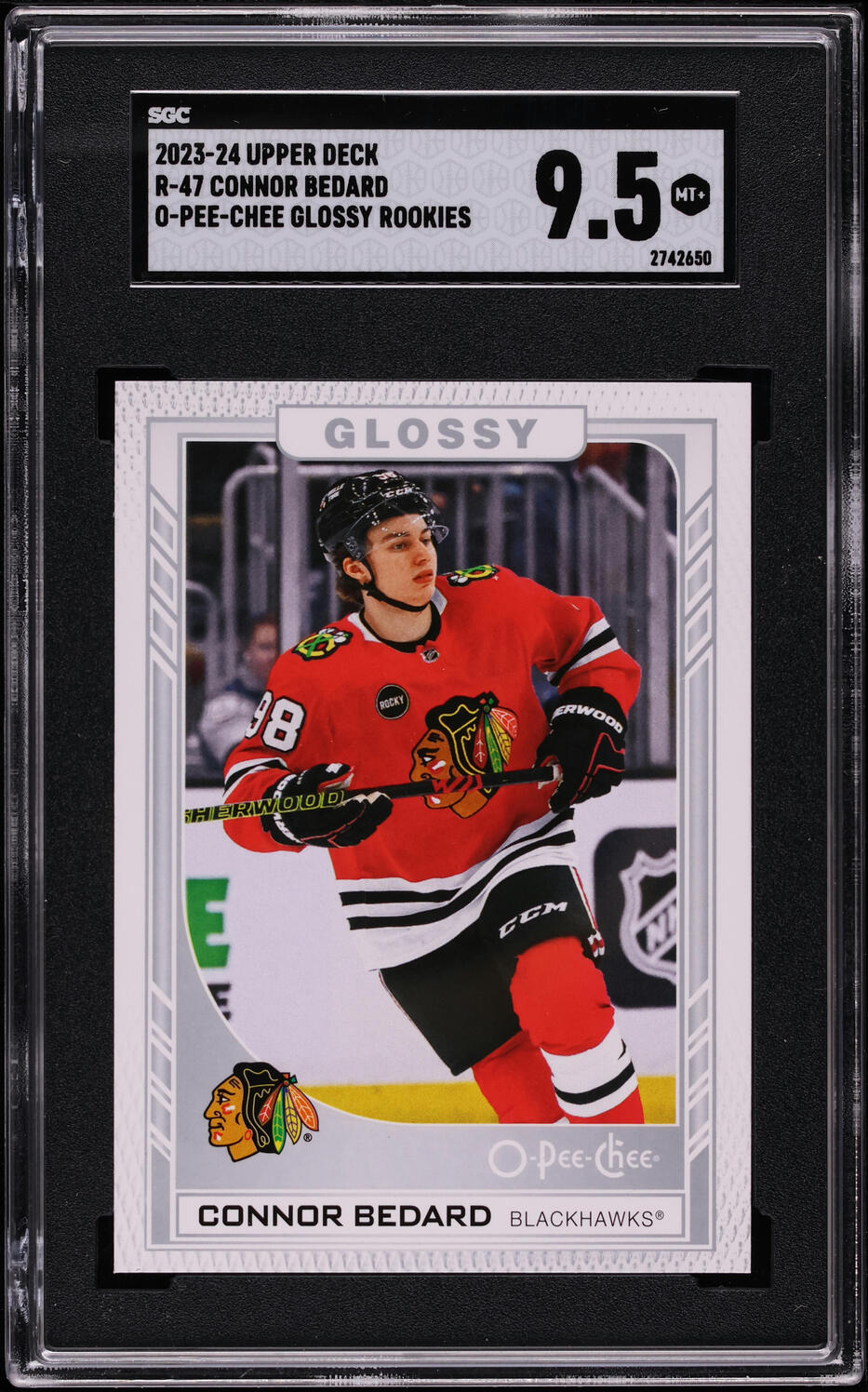 2023 Upper Deck O-Pee-Chee Glossy Connor Bedard ROOKIE #R-47 SGC 9.5 MINT+