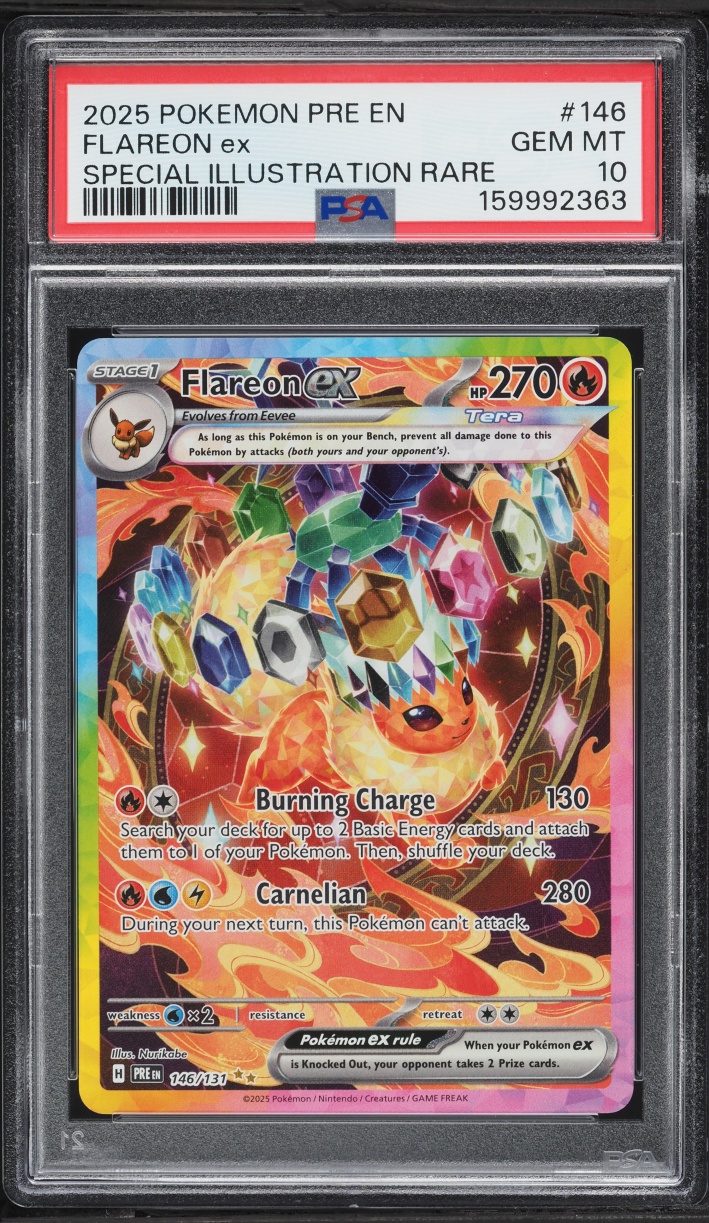 2025 Pokemon Scarlet & Violet Prismatic Evolutions SIR Flareon ex #146 PSA 10 GEM MINT