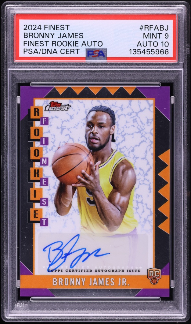 2024 Finest Basketball Bronny James Jr. ROOKIE AUTO DNA 10 #RFA-BJ PSA 9 MINT