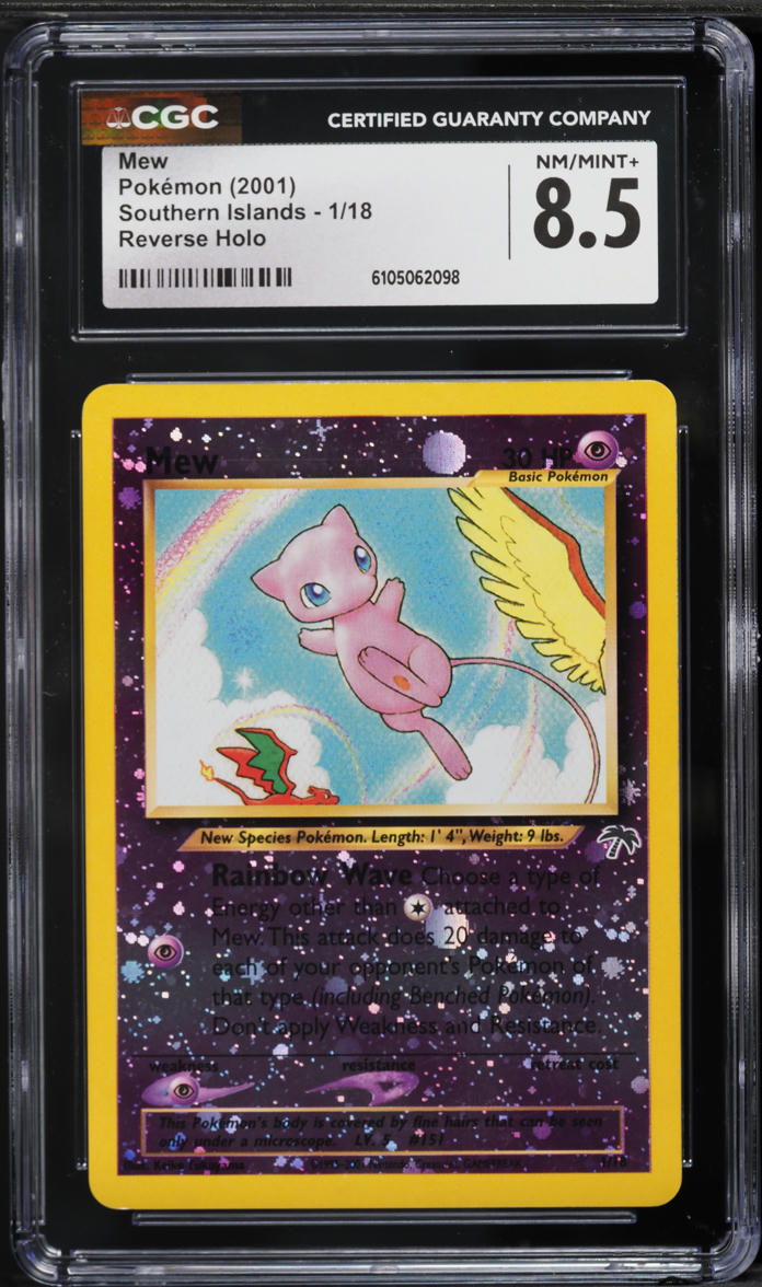 2001 Pokemon Southern Islands Reverse Holo Mew #1 CGC 8.5 NM-MT+
