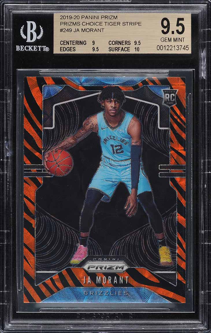 2019 Panini Prizm Choice Tiger Stripe Ja Morant ROOKIE #249 BGS