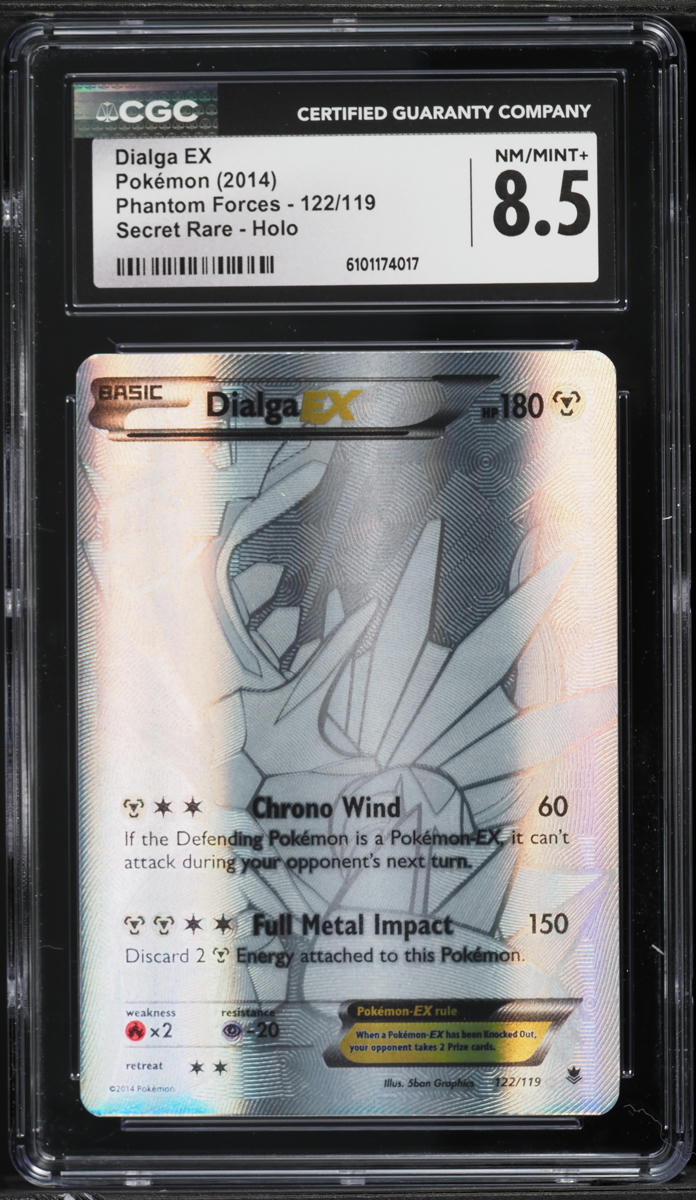 2014 Pokemon XY Phantom Forces SEC Dialga EX #122 CGC 8.5 NM-MT+