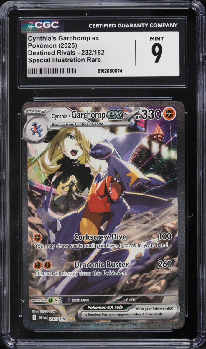 2025 Pokemon Scarlet & Violet Destined Rivals SIR Cynthia's Garchomp Ex #232 CGC 9 MINT
