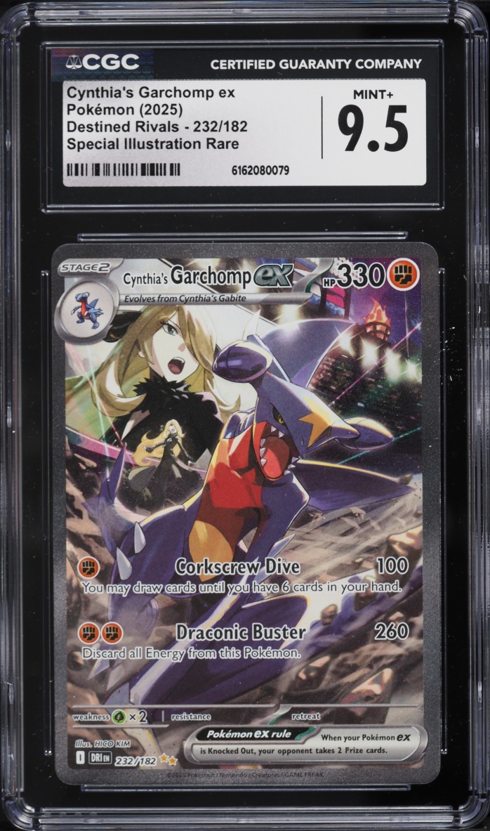 2025 Pokemon Scarlet & Violet Destined Rivals SIR Cynthia's Garchomp Ex #232 CGC 9.5 MINT+