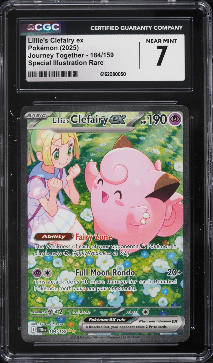 2025 Pokemon Scarlet & Violet Journey Together SIR Lillie's Clefairy Ex #184 CGC 7 NRMT
