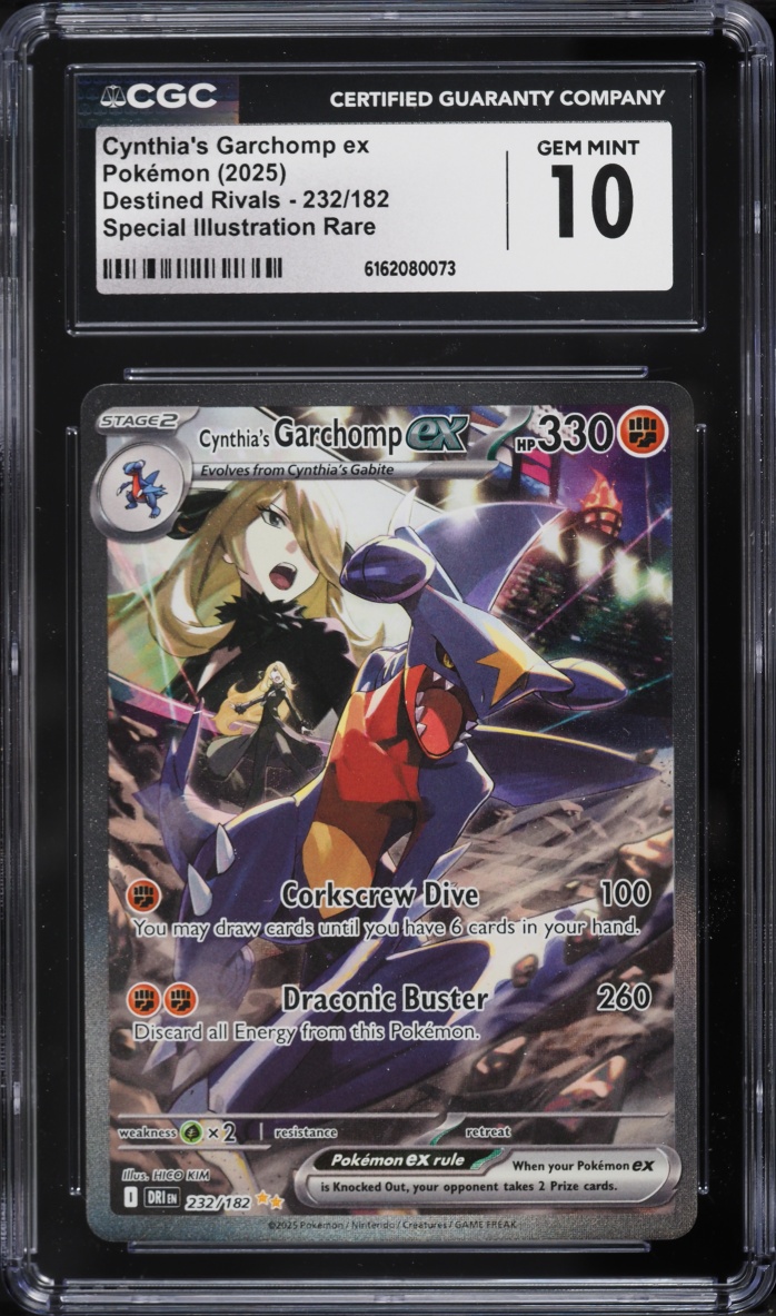 2025 Pokemon Scarlet & Violet Destined Rivals SIR Cynthia's Garchomp Ex #232 CGC 10 GEM MINT
