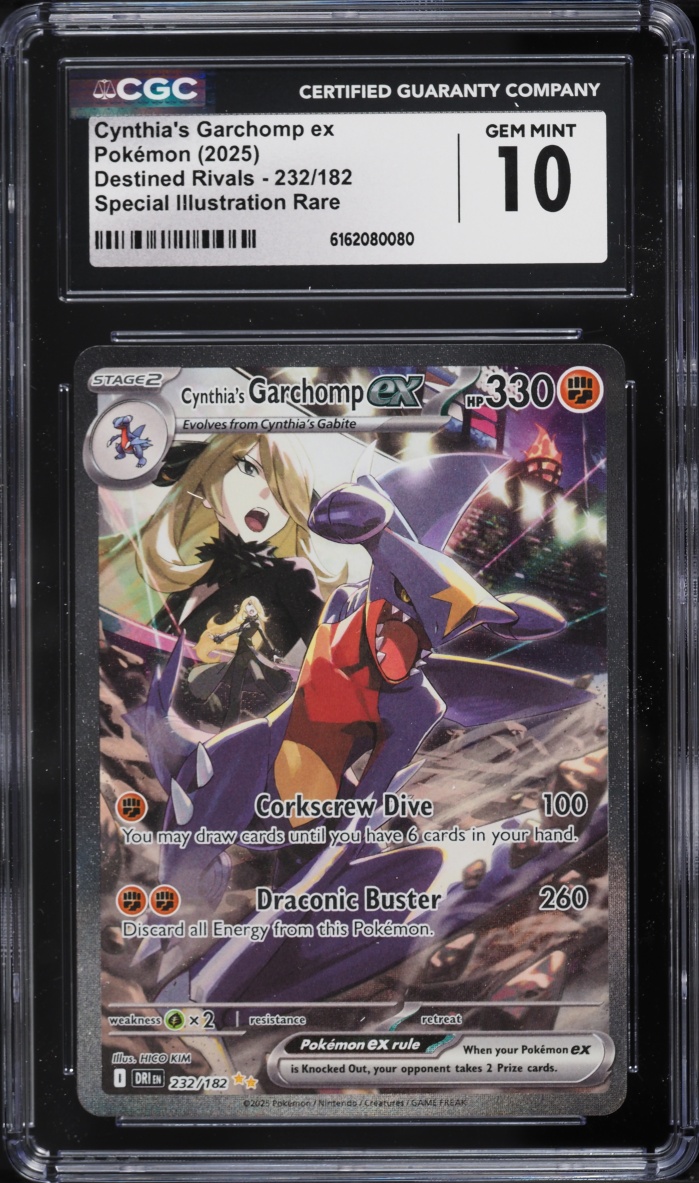 2025 Pokemon Scarlet & Violet Destined Rivals SIR Cynthia's Garchomp Ex #232 CGC 10 GEM MINT