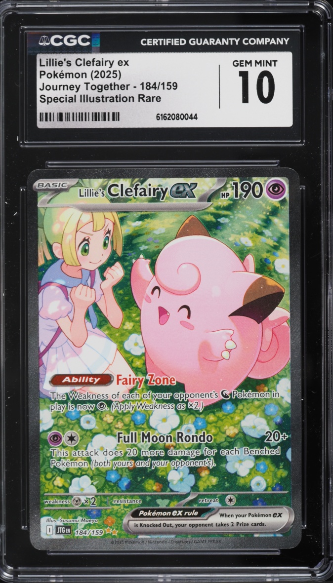 2025 Pokemon Scarlet & Violet Journey Together SIR Lillie's Clefairy Ex #184 CGC 10 GEM MINT