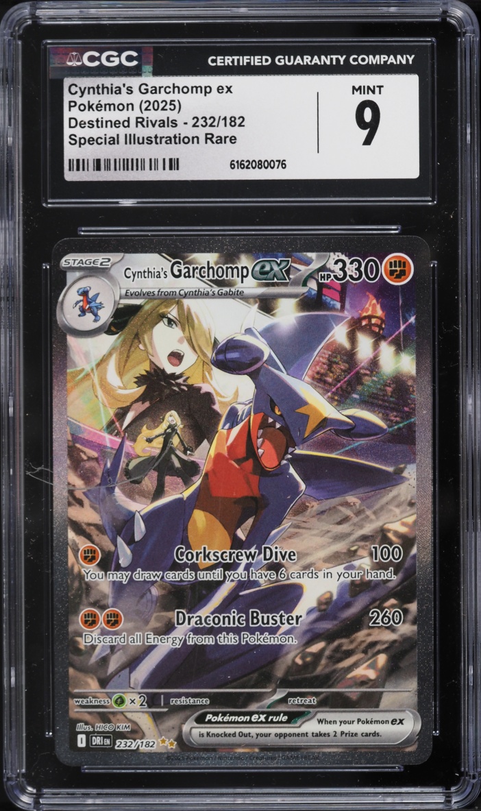 2025 Pokemon Scarlet & Violet Destined Rivals SIR Cynthia's Garchomp Ex #232 CGC 9 MINT