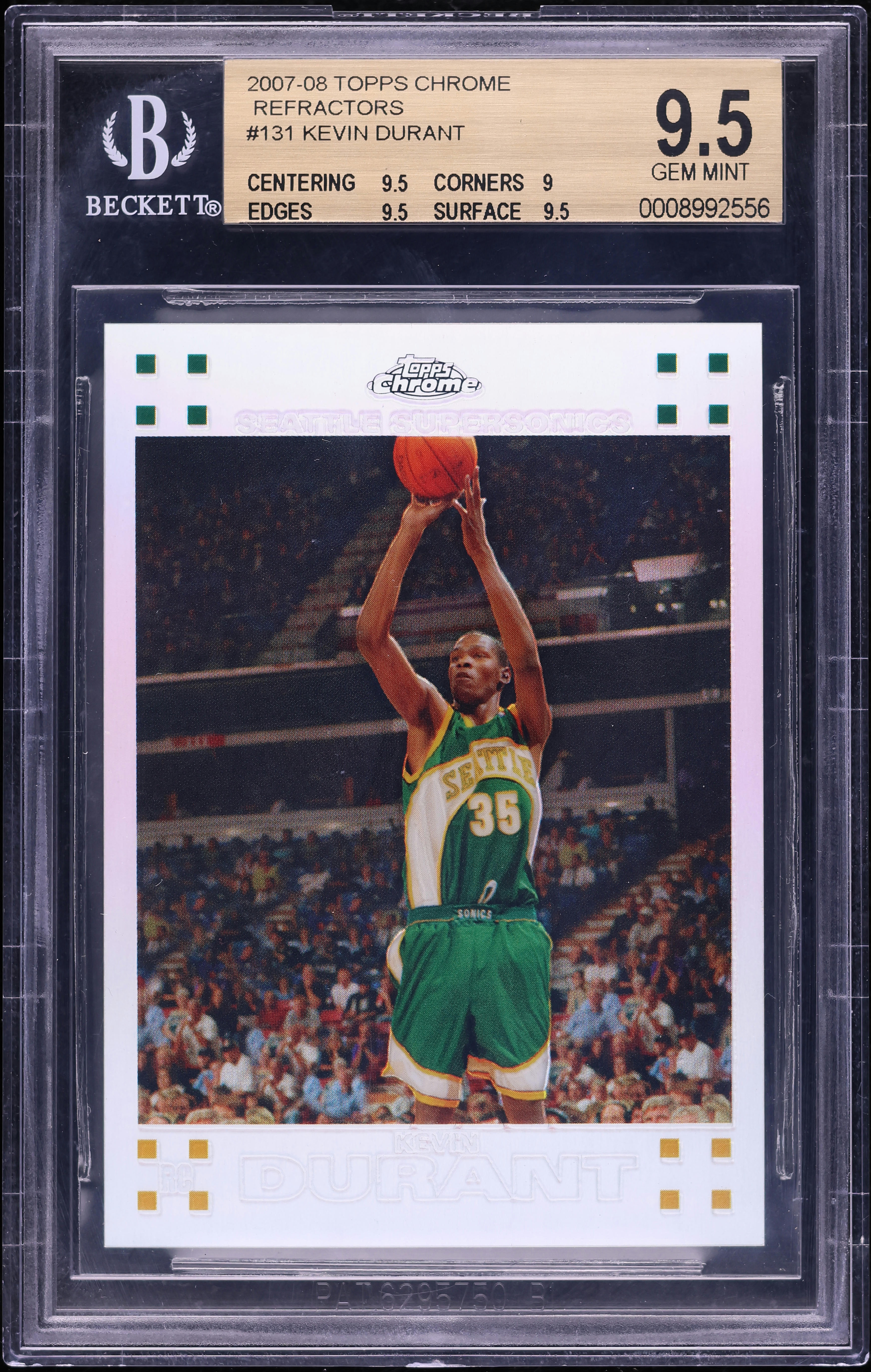 2007 Topps Chrome Refractor Kevin Durant ROOKIE /1499 #131