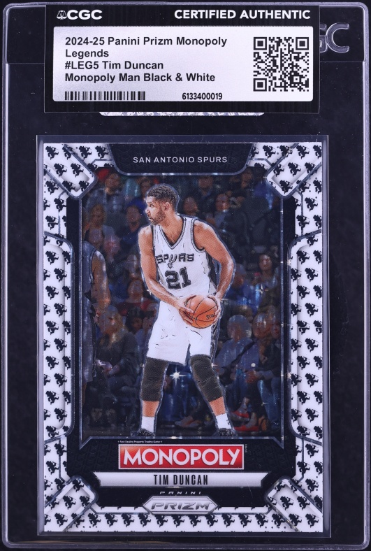 2024 Panini Prizm Monopoly Legends Man Black & White Tim Duncan