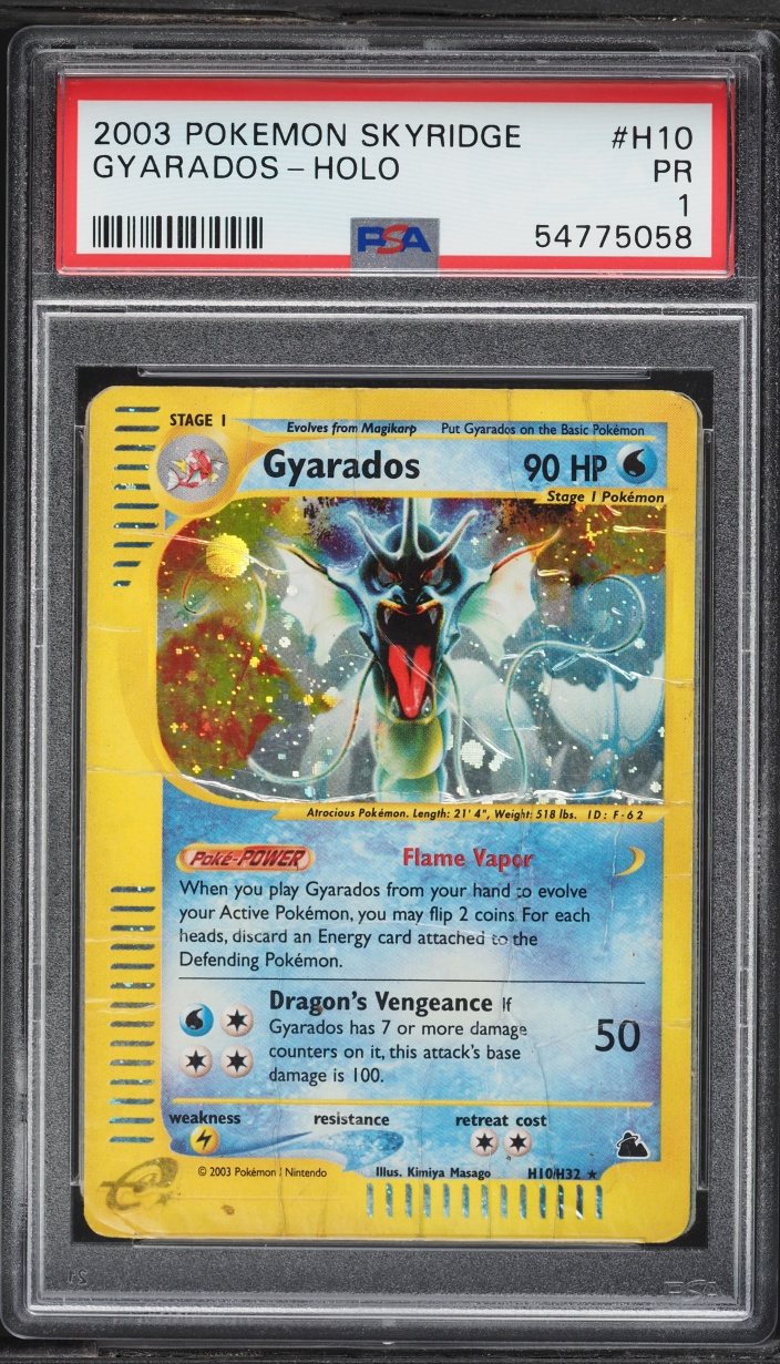 2003 Pokemon Skyridge Holo Gyarados #H10 PSA 1 PR
