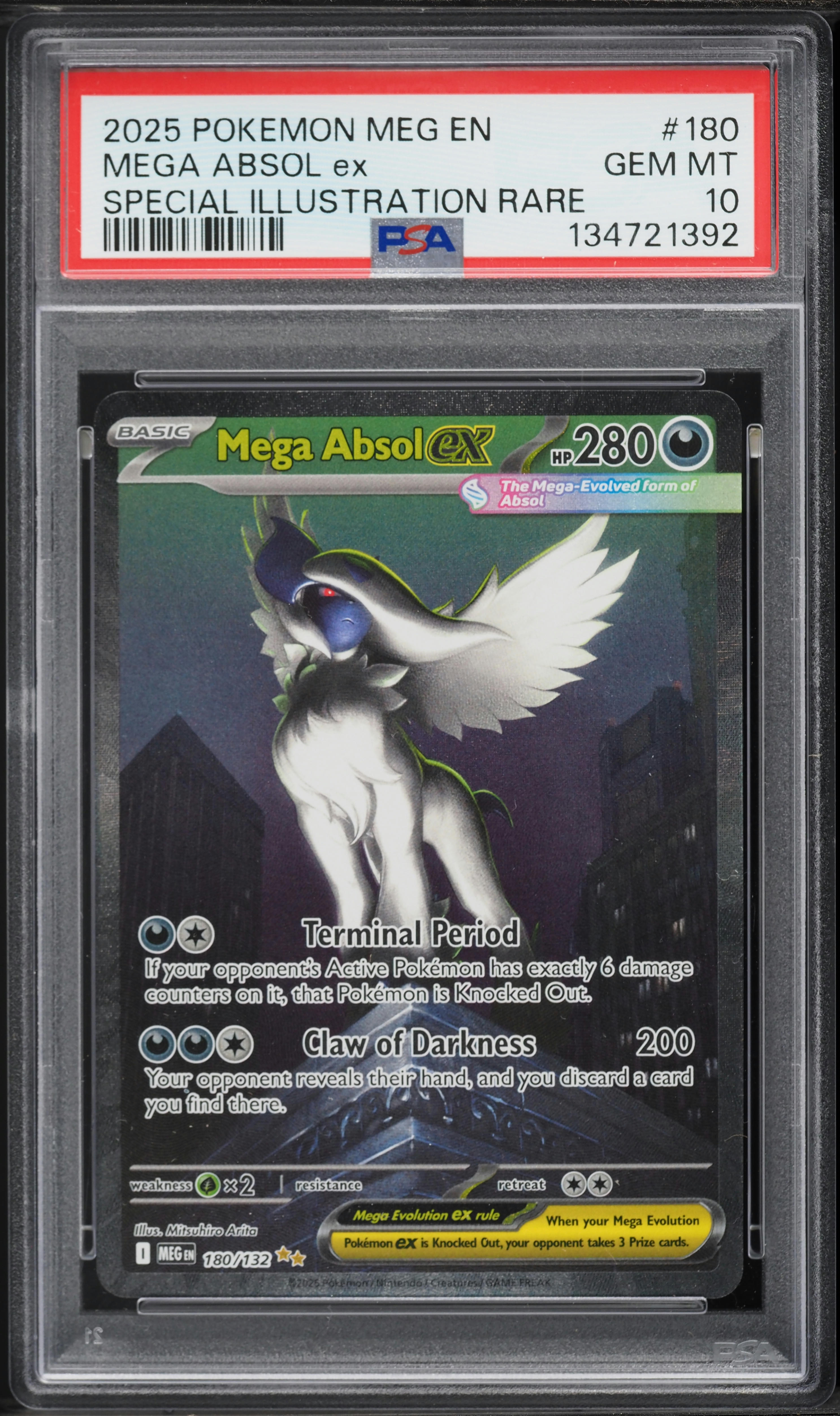 2025 Pokemon Mega Evolution SIR Mega Absol EX #180 PSA 10 GEM MINT