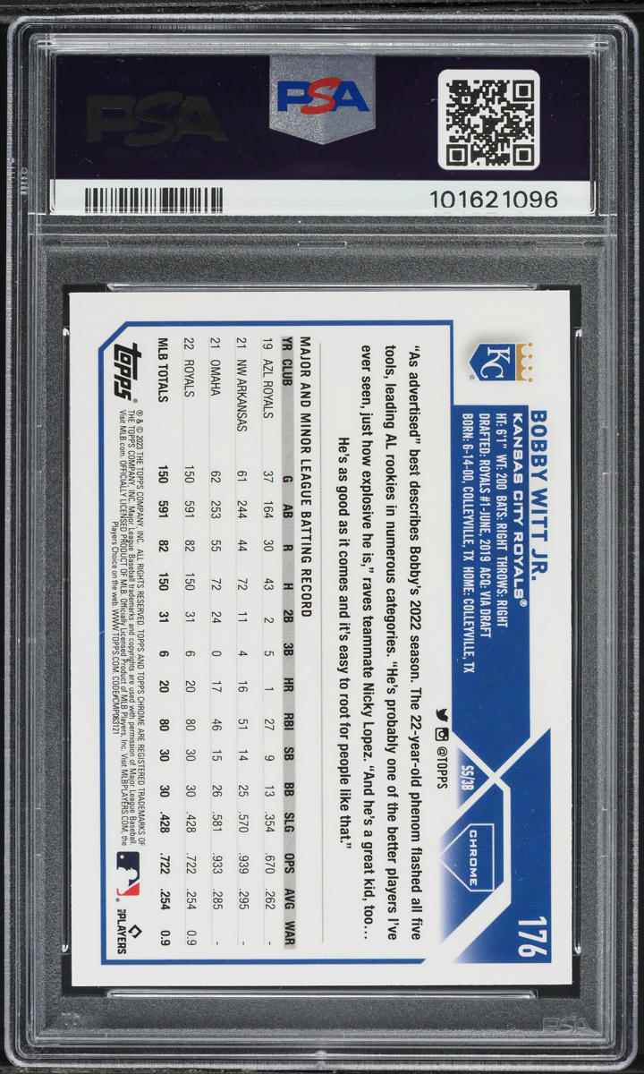2023 Topps Chrome Sepia Refractor Bobby Witt Jr. #176 PSA 8 NM-MT