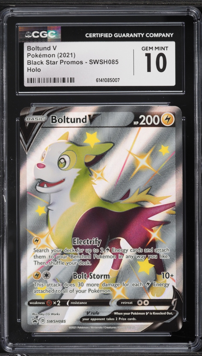 2021 Pokemon Sword & Shield Promos Full Art Shiny Boltund V #SWSH085 CGC 10 GEM MINT