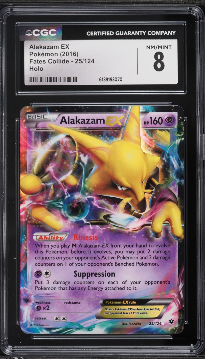 2016 Pokemon XY Fates Collide Holo Alakazam EX #25 CGC 8 NM-MT