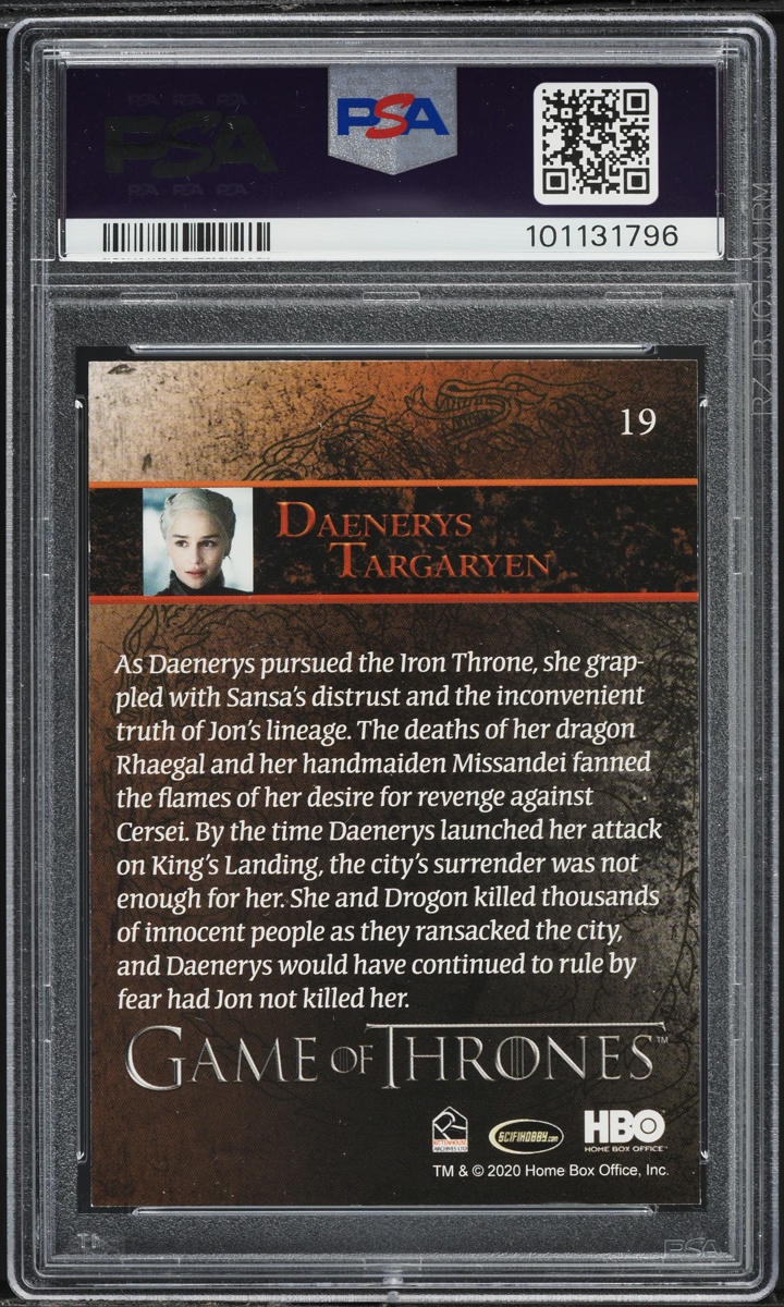 2020 Game Of Thrones Season 8 Daenerys Targaryen #19 PSA 8 NM-MT