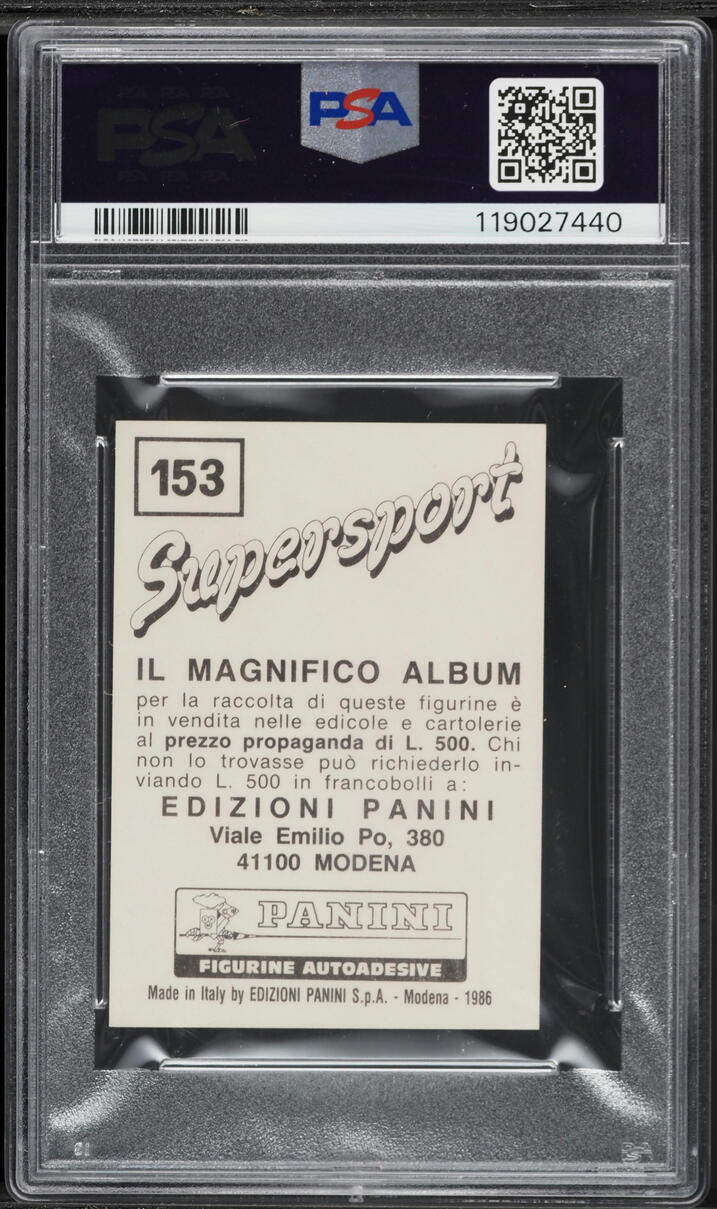 1986 Panini Supersport Italian Mike Tyson ROOKIE #153 PSA 8 NM-MT