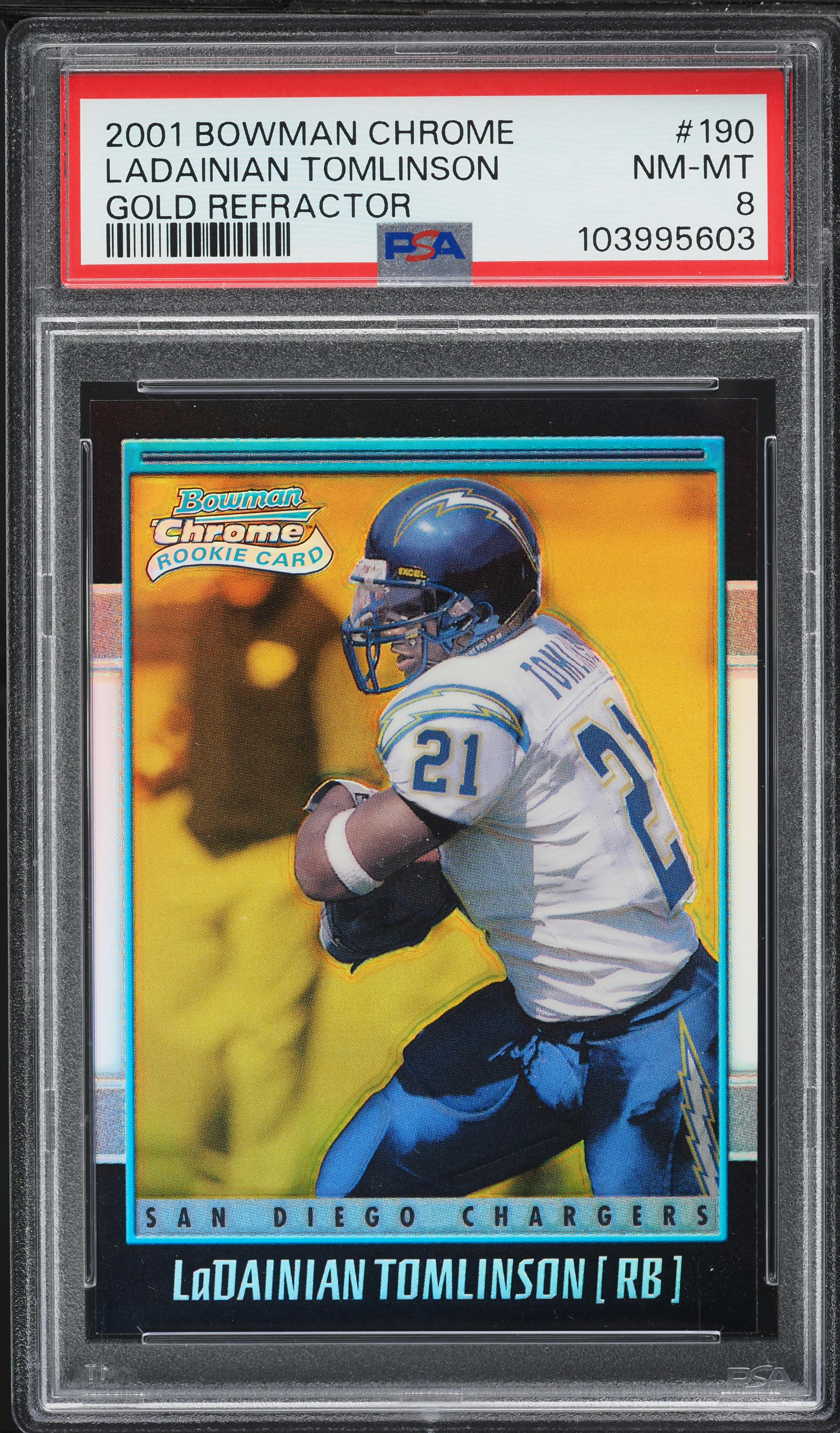 2001 Bowman Chrome Gold Refractor LaDainian Tomlinson ROOKIE