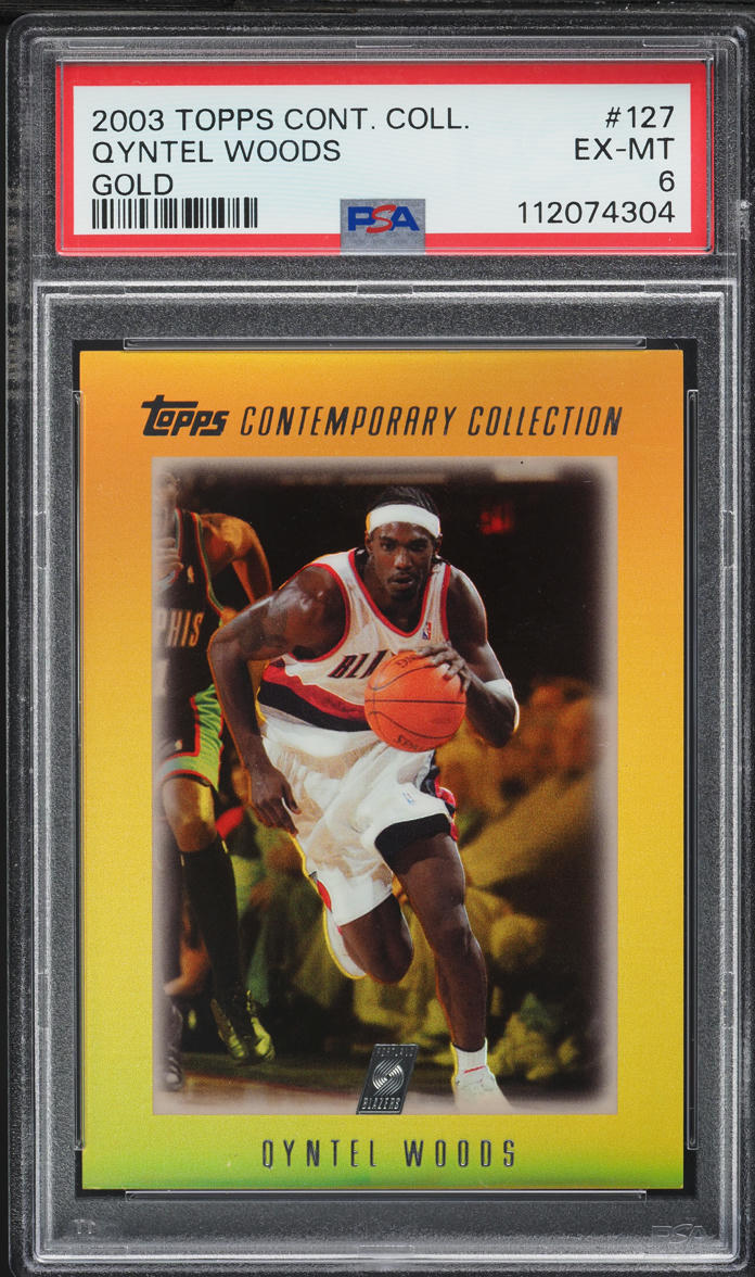 2003 Topps Contemporary Collection Gold Qyntel Woods ROOKIE /25 #127 PSA 6 EXMT