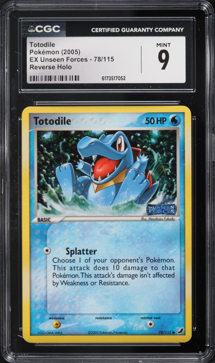 2005 Pokemon EX Unseen Forces Reverse Holo Totodile #78 CGC 9 MINT