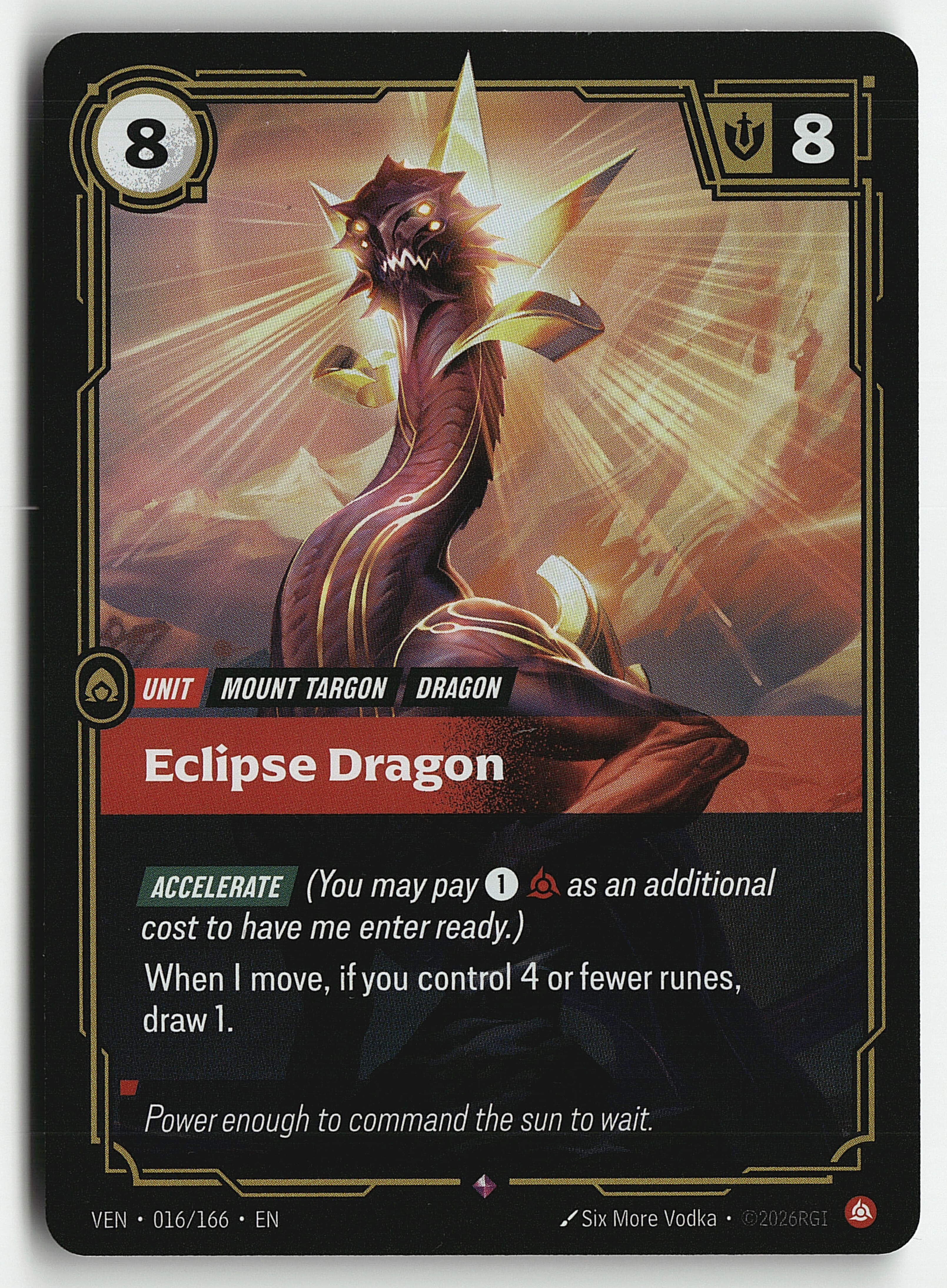 2026 Riftbound League Of Legends LoL Vendetta Eclipse Dragon #16