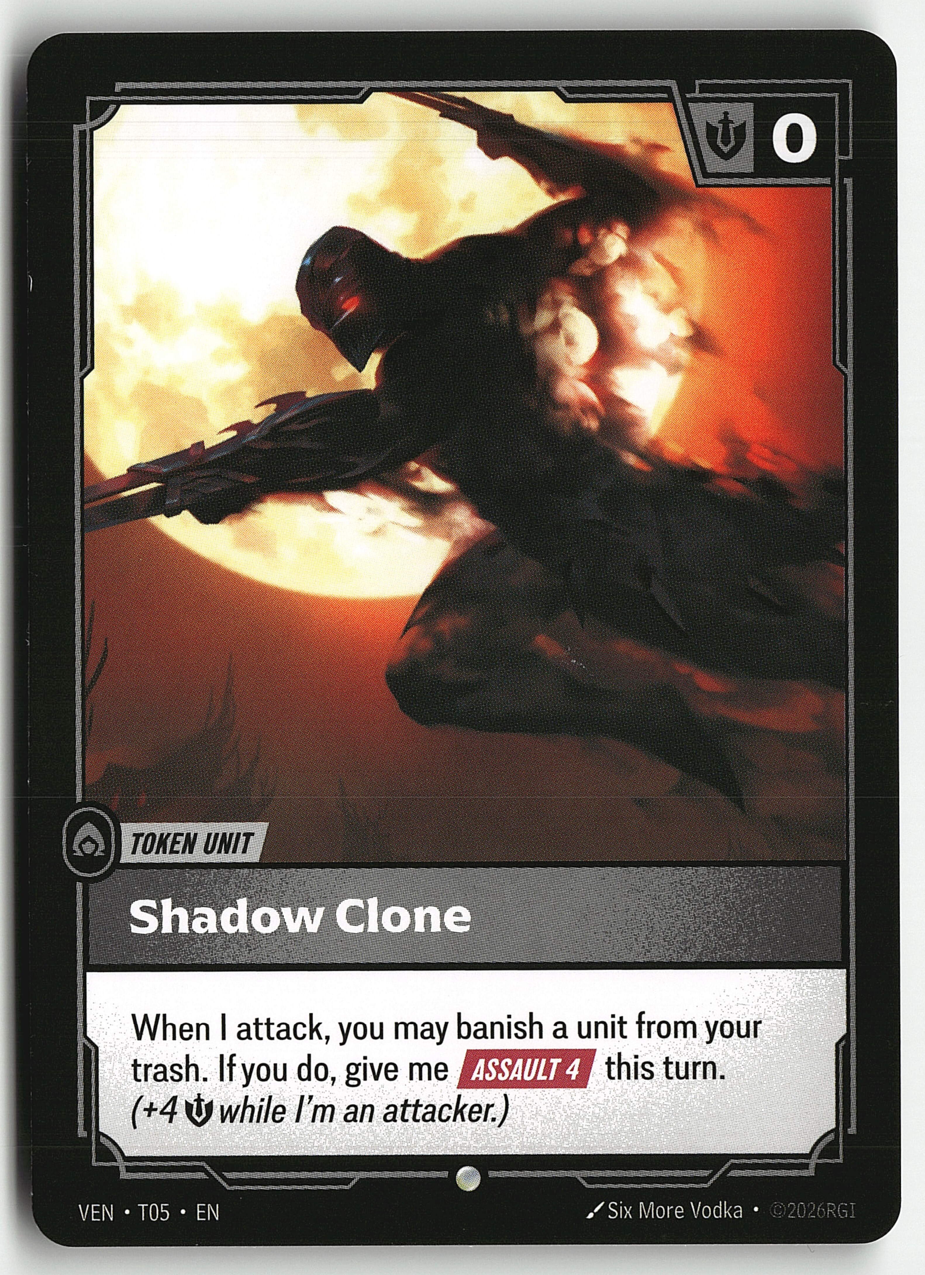 2026 Riftbound League Of Legends LoL Vendetta Token Unit Shadow Clone #T05