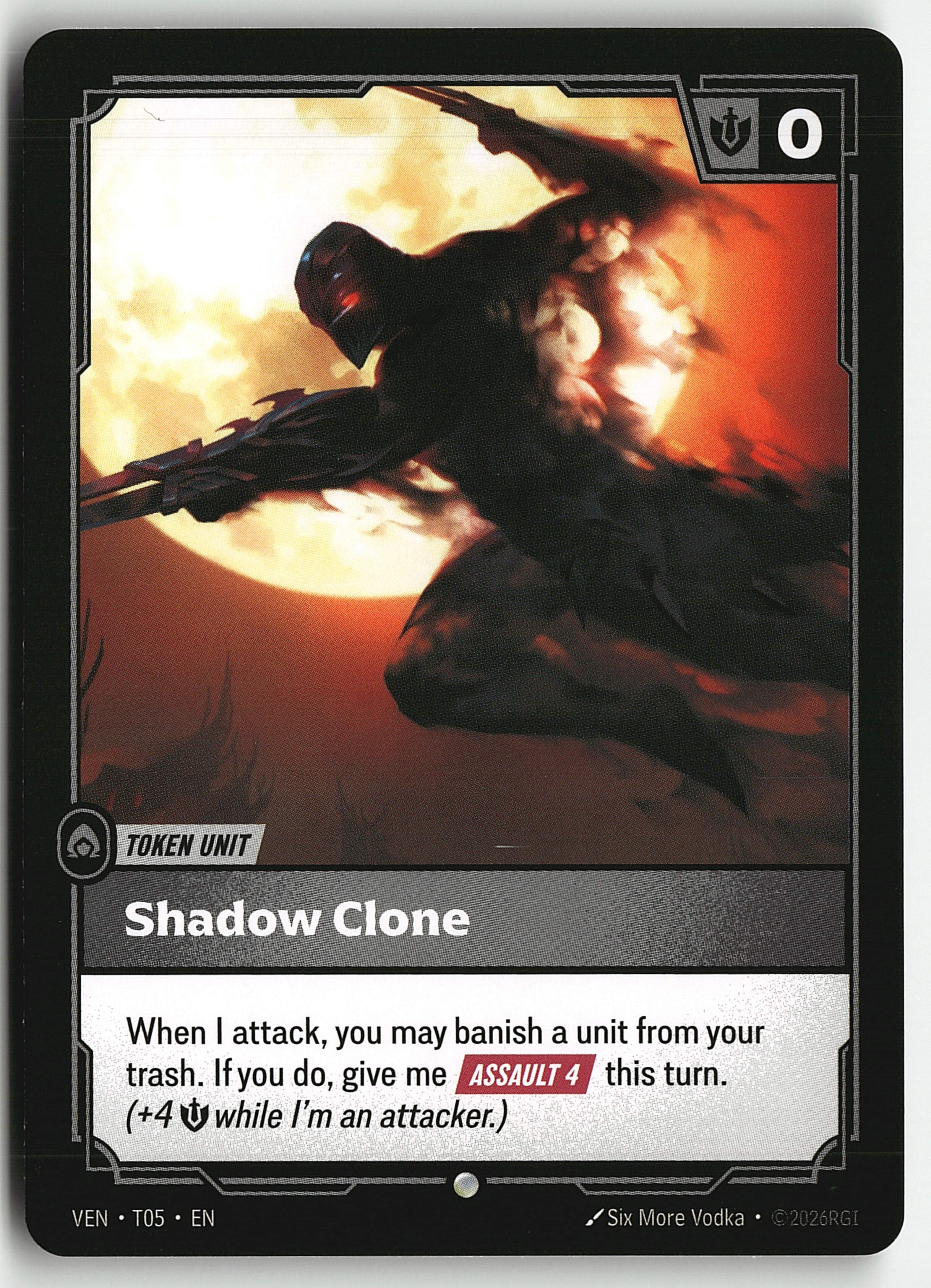 2026 Riftbound League Of Legends LoL Vendetta Token Unit Shadow Clone #T05