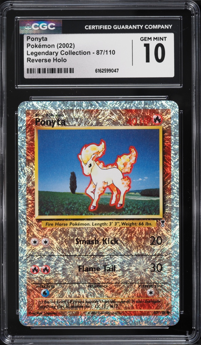 2002 Pokemon Legendary Collection Reverse Holo Ponyta #87 CGC 10 GEM MINT