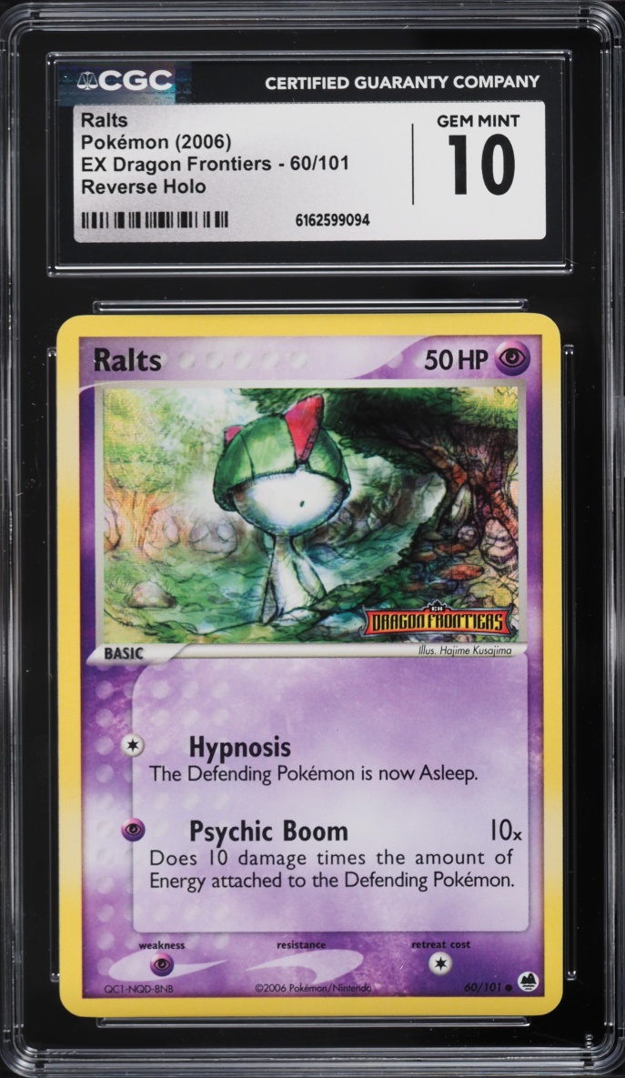 2006 Pokemon EX Dragon Frontiers Reverse Holo Ralts #60 CGC 10 GEM MINT